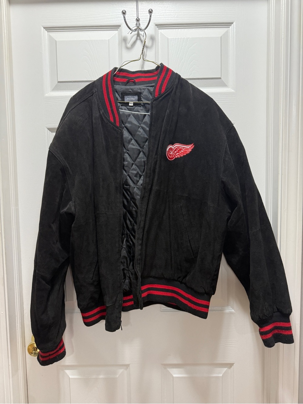 Vintage Red Wings Leather Jacket